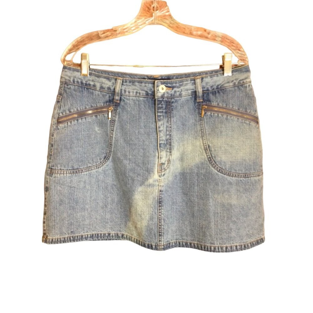 Vintage 90 Y2K LA Blues Womens Skorts Skirt over Shorts Denim Size 12 Dead Stock